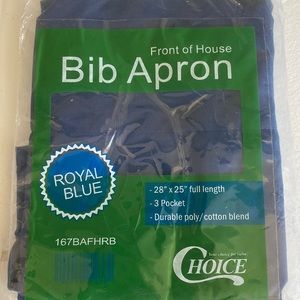 Front of house of apron and royal blue